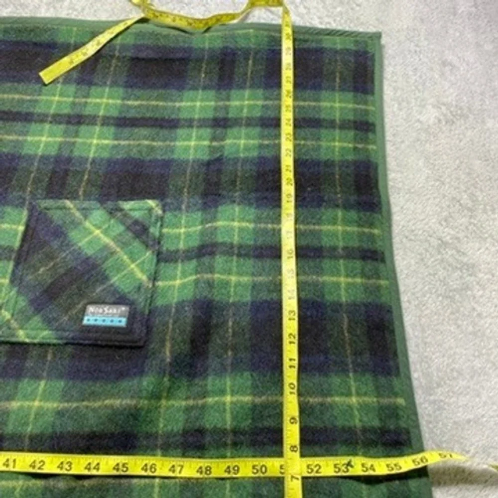 NorSari Wrap Skirt Medium Green Made in USA Wool Blend Heather Wearable Blanket